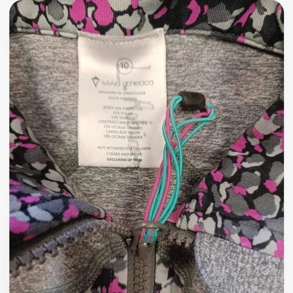 Ivivva Grey Athleisure Sporty Zip Up Jacket Size 10 - Picture 7 of 7